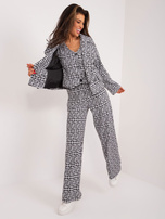 Hurt Szaro-czarna dwurzędowa marynarka w geometryczny wzór