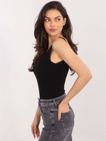 Czarny damski top z wszytym biustonoszem