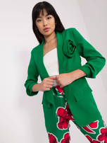 Hurtownia Zielona elegancka marynarka z kwiatem