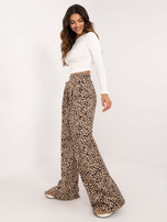 Hurt Ecru-beżowy casualowy komplet ze spodniami panterkę