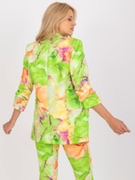 Jasnozielona wzorzysta marynarka z rękawem 3/4