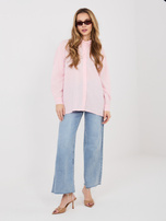 Jasnoróżowa rozpinana koszula z kołnierzykiem