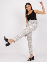 Ecru spodnie w groszki Kyoto