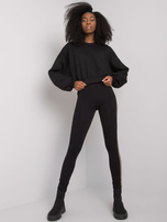 Black leggings for women with stripes Elena RUE PARIS