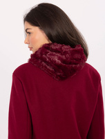 Burgundowy ciepły komin damski  