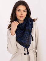 Hurt Granatowo-czarna chusta arafatka w kratę