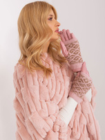 Hurt Jasnoróżowe zimowe rękawiczki dotykowe 