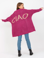 Hurt Fuksjowy kardigan z napisem na plecach OCH BELLA  