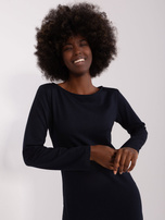 Hurt Ciemnogranatowa prosta sukienka dresowa z bawełny  