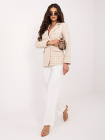 Beżowa elegancka marynarka w pepitkę