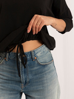 Czarna bluzka basic z rękawem 3/4 RUE PARIS