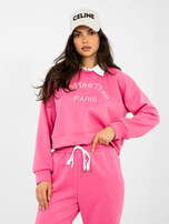 Ciemnoróżowy dresowy komplet  z miękkiego materiału 