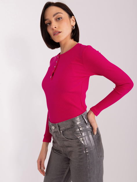 Hurt Fuksjowa bluzka z ozdobnymi guzikami BASIC FEEL GOOD