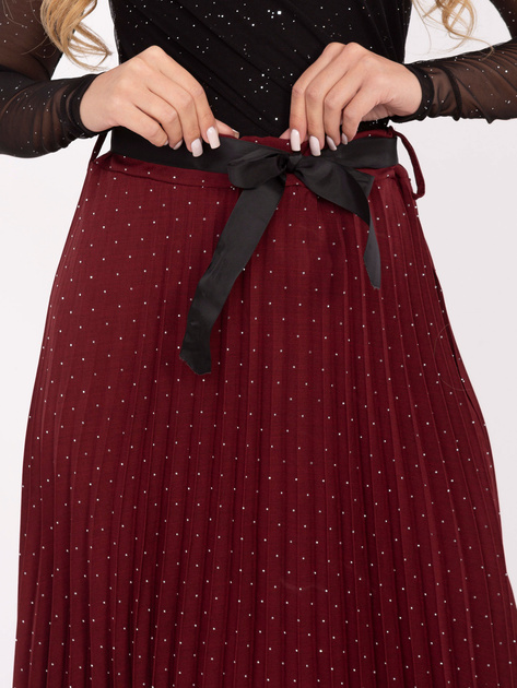 Bordowa midi spódnica wizytowa RUE PARIS