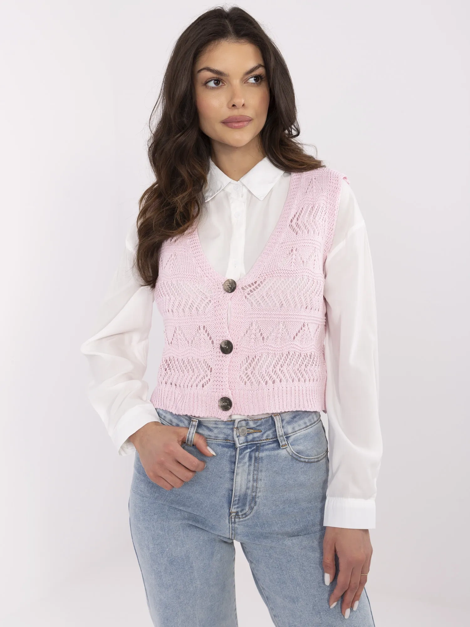 Sweter jasny różowy