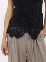 Czarna ażurowa bluzka 2w1 na lato