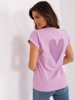 Hurt Jasnofioletowa damska bluzka z krótkim rękawem