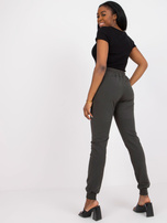 Khaki dresowe spodnie z bawełny