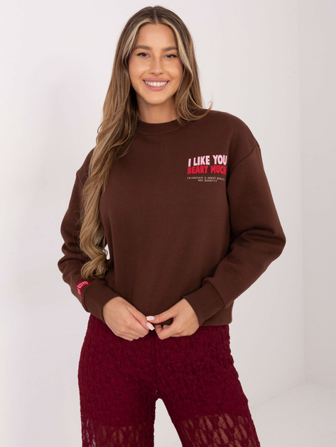 Czekoladowa bluza z nadrukiem teddy bear SUBLEVEL