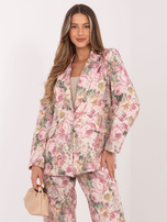 Brudnoróżowa elegancka marynarka z podszewką RUE PARIS 