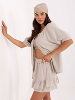 Jasnobeżowy muślinowy komplet na lato OCH BELLA 