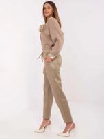 Hurt Ciemnobeżowe połyskujące spodnie z kieszeniami 