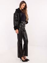 Hurt Czarne spodnie z ekoskóry z prostą nogawką 