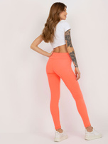 Hurt Fluo pomarańczowe prążkowane legginsy basic high waist
