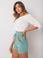 Turkusowe szorty z łańcuszkami Flannery