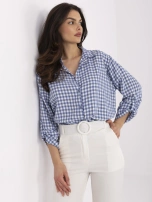 Hurt Ciemnoniebiesko-biała koszula z kołnierzykiem