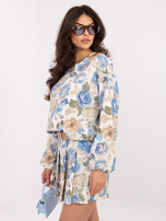 Niebieskie spódnico-szorty z plisowaniem