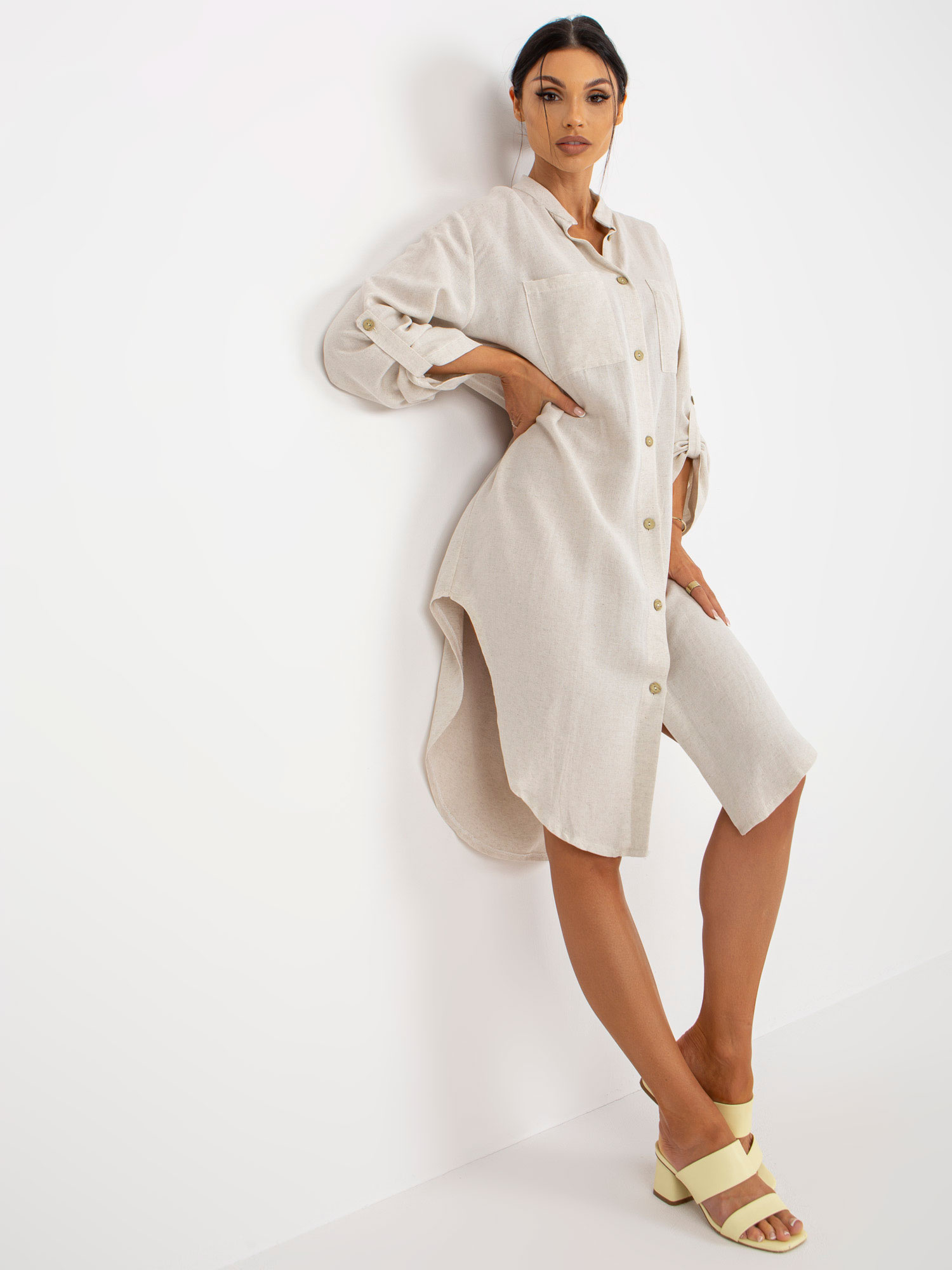 Hurt Helles Beige Hemdblusenkleid Oversize OCH BELLA