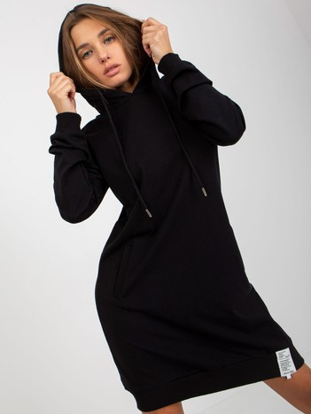 Hurt Black basic hoodie dress.