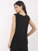 Czarna letnia bluzka damska z wiskozy SUBLEVEL