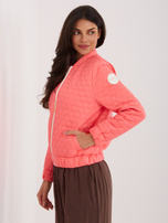 Koralowa przejściowa kurtka bez kaptura 