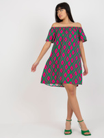 Hurt Zielona letnia sukienka hiszpanka z printami FRESH MADE