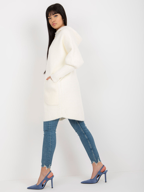 Hurtownia Ecru damski płaszcz alpaka z dodatkiem wełny