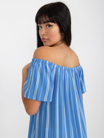 Hurt Niebieska letnia sukienka hiszpanka z wiskozy FRESH MADE