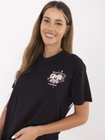 Grafitowy bawełniany t-shirt z nadrukiem SUBLEVEL