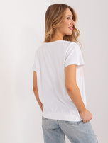 Hurt Biało-jasnoróżowa bluzka z bawełny RUE PARIS