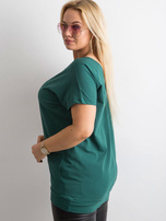 Ciemnozielona tunika z dekoltem na plecach