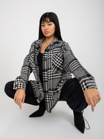 Hurt Czarno-biała ciepła koszula wierzchnia w pepitkę  