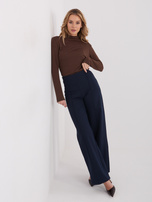 Granatowe spodnie z wysokim stanem RUE PARIS