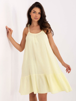 Jasnożółta muślinowa sukienka na ramiączkach OCH BELLA