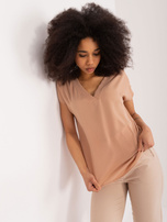 Hurt Camelowa bluzka z krótkim rękawem BASIC FEEL GOOD