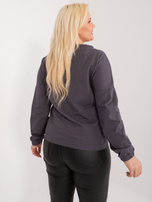 Hurtownia Grafitowa bluzka plus size z kieszenią