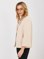 Beżowy płaszcz z zapięciem na guziki