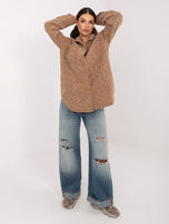 Camelowa koszulowa kurtka z kieszeniami RUE PARIS 