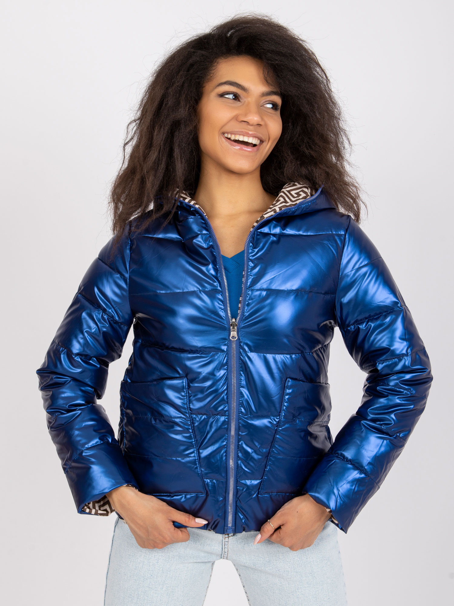 Blaue Wendjacke mit Kapuze Arta.