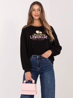 Czarna asymetryczna bluza bez kaptura RUE PARIS 